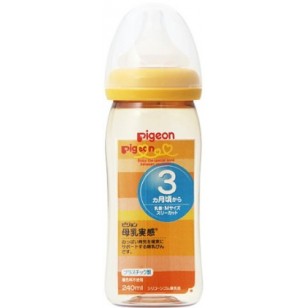 Pigeon  PPSU闊口奶瓶 (連母乳實感矽膠M孔奶咀一個) 240ml(日本內銷版)